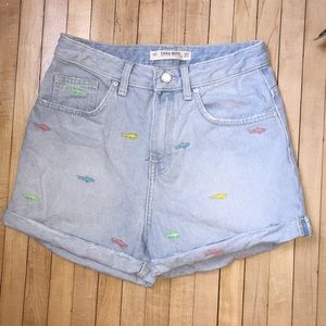 Zara denim shark shorts